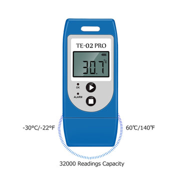TE-02 PRO Waterproof Temperature Data Logger PDF CSV Report Easy-use 10 PCS